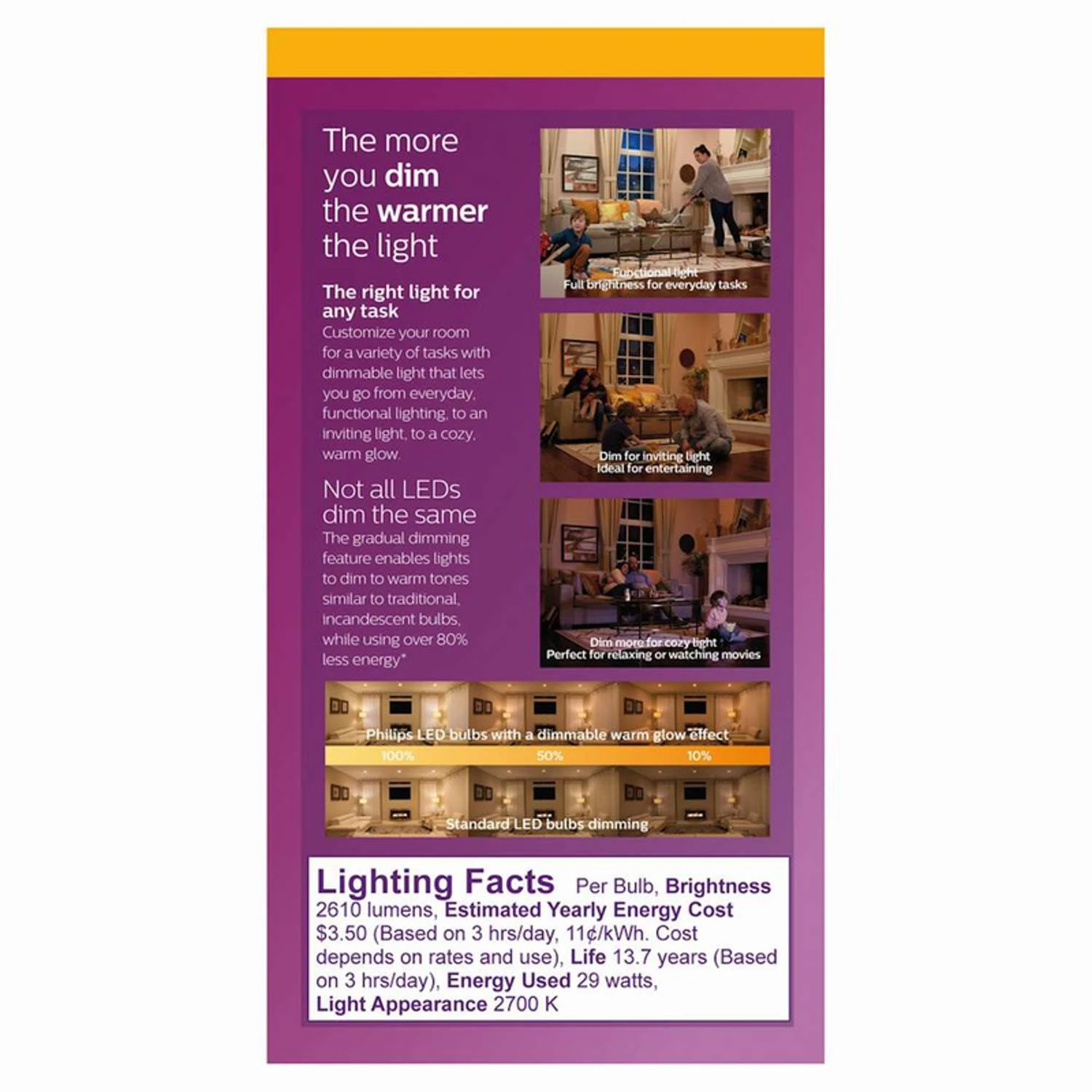 Philips A21 E26 (Medium) LED Bulb Soft White 150 Watt Equivalence 1 Pk - Image 3