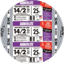 Southwire 25 Ft. 14/2 Solid Aluminum Armored MC Cable