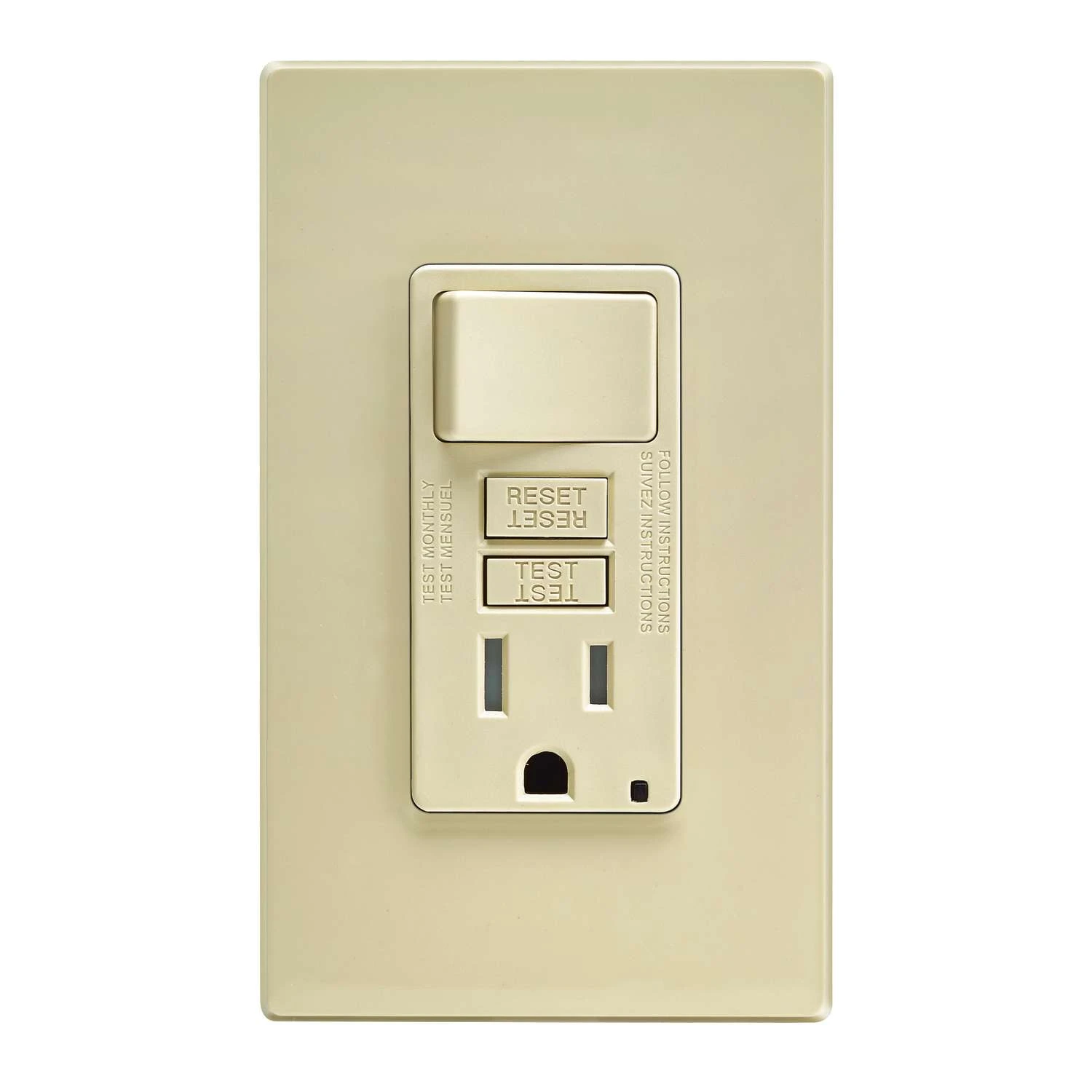 Leviton SmartlockPro 15 Amps 125 V Ivory GFCI Outlet 5-15R 1 Pk