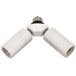 Satco Plastic Medium Base Twin Light Socket Adapter 1 Pk