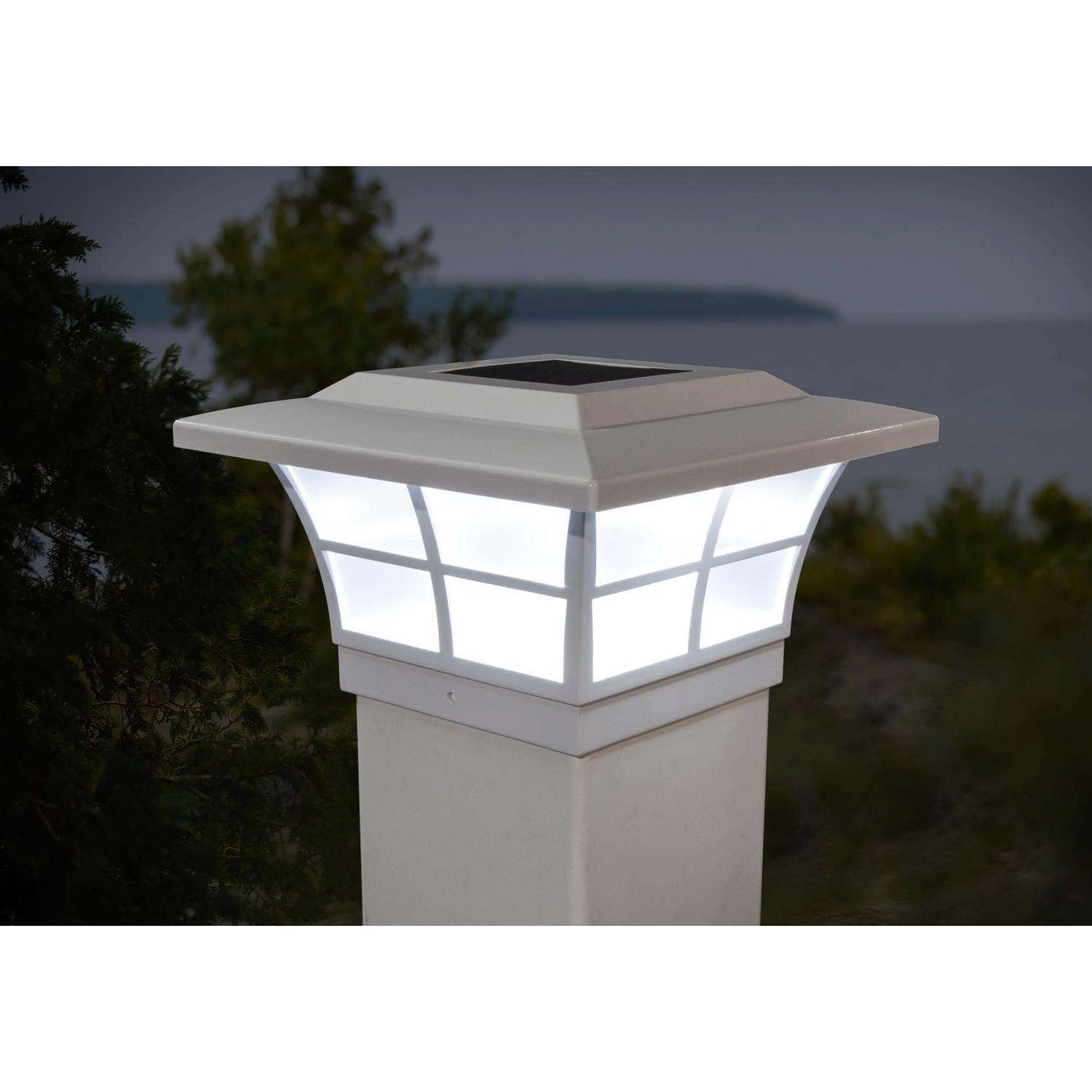 Classy Caps White Solar Powered 0.45 W LED Post Cap Light 2 Pk - Image 3