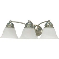 Nuvo Brushed Nickel Silver 3 Lights Incandescent Vanity Light Wall Mount