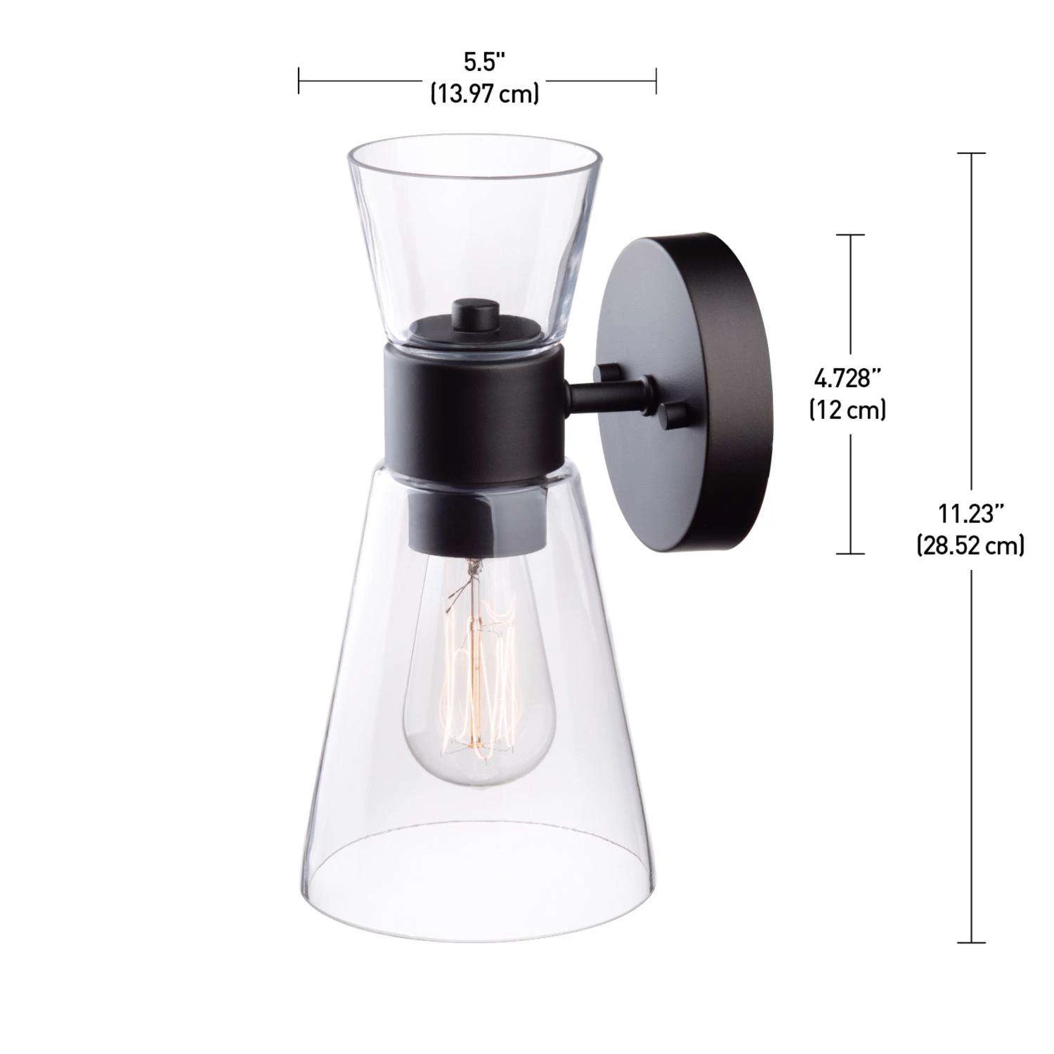 Globe Electric Montgomery 1-Light Oil Rubbed Bronze Brown Downlight Wall Sconce - Image 3