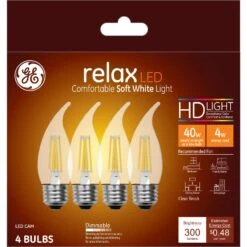 GE Relax CAM E26 (Medium) LED Bulb Soft White 40 Watt Equivalence 4 Pk