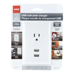 RCA 2.1 Amps 110 V White USB Charging Ports 1 Pk