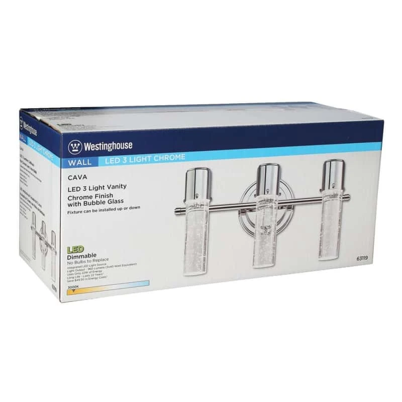 Westinghouse 3 Chrome Gray Wall Sconce - Image 2