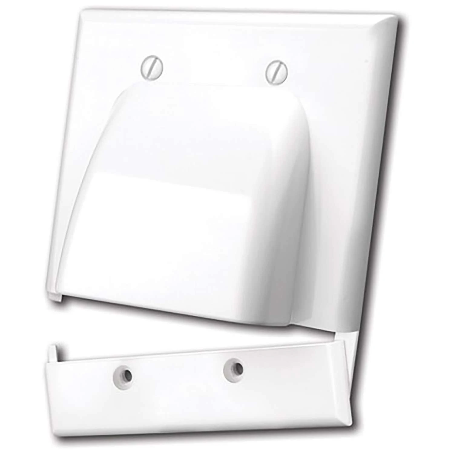 Monster Just Hook It Up White 2 Gang Plastic Cable/Telco Wall Plate 1 Pk - Image 2