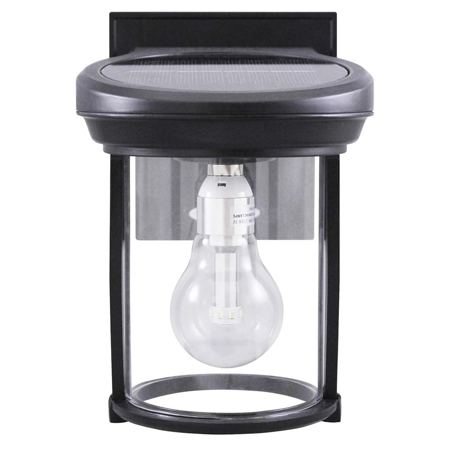 Gama Sonic Solar Coach Lantern Semi-Gloss Black Dusk To Dawn LED Wall Lantern - Image 2