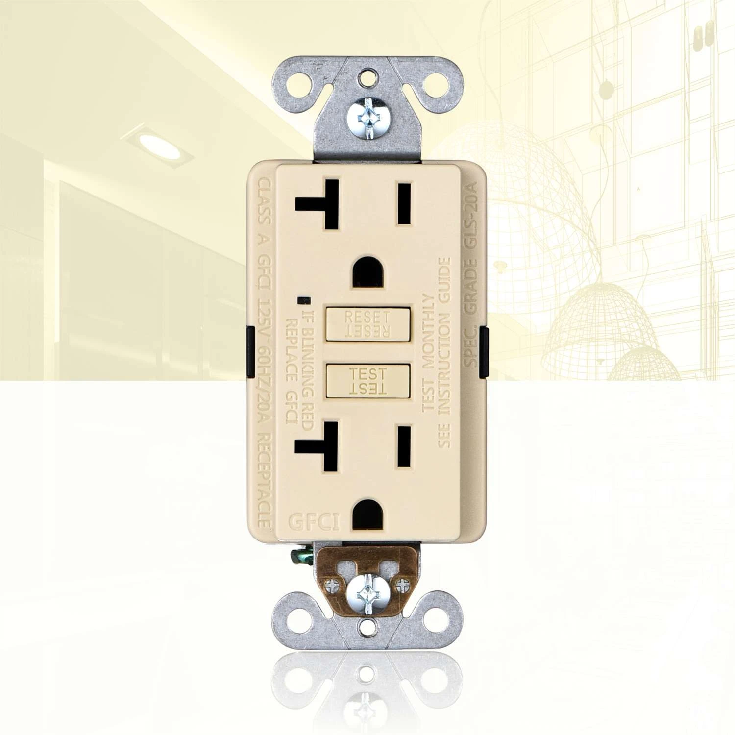 Faith 20 Amps 125 V Ivory GFCI Outlet 10 Pk - Image 5