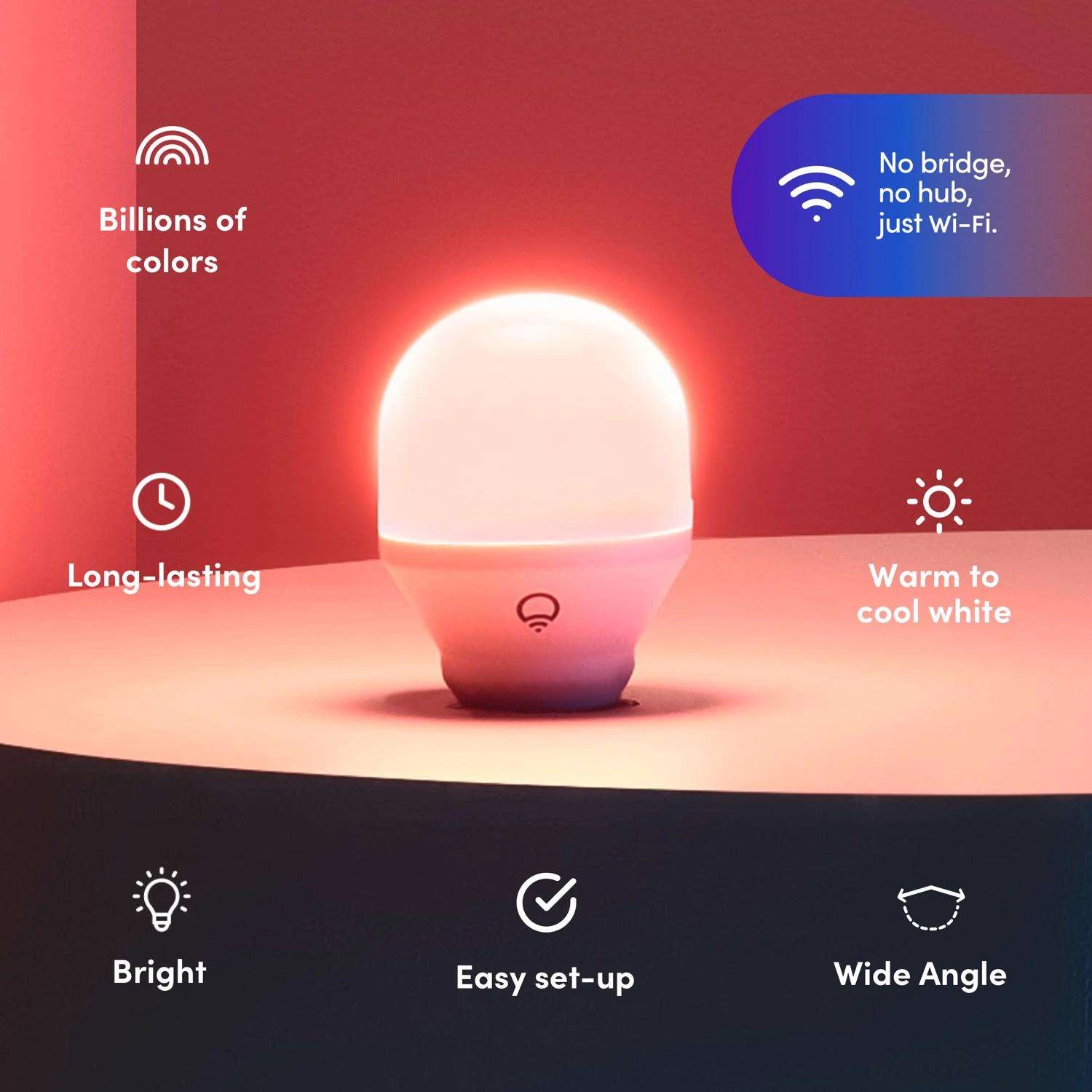 LIFX Smart Home A19 E26 (Medium) Smart-Enabled LED Bulb Color Changing 9 Watt Equivalence 1 Pk - Image 3