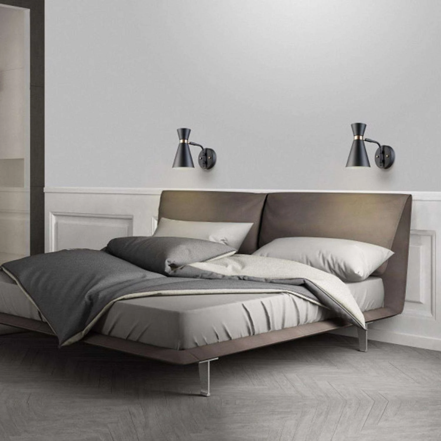 Globe Electric Belmont 1-Light Satin Black Hourglass Wall Sconce - Image 4