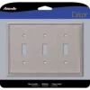 Amerelle Metro Brushed Nickel 3 Gang Die-Cast Metal Toggle Wall Plate 1 Pk