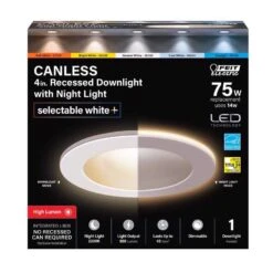 Feit LED Retrofits White 5 In. W Aluminum LED Canless Recessed Downlight 14 W