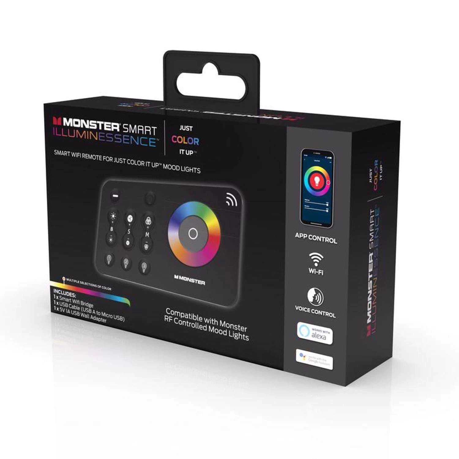 Monster Just Color It Up Wireless Smart-Enabled Mood Light Bridge Black 1 Pk - Image 6
