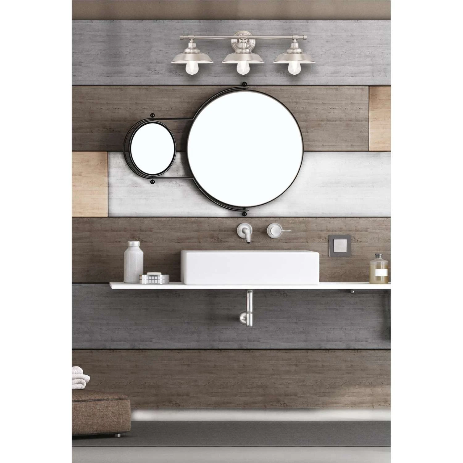 Westinghouse Iron Hill Brushed Nickel Silver 3 Lights LED Vanity Light Wall Mount - Image 2