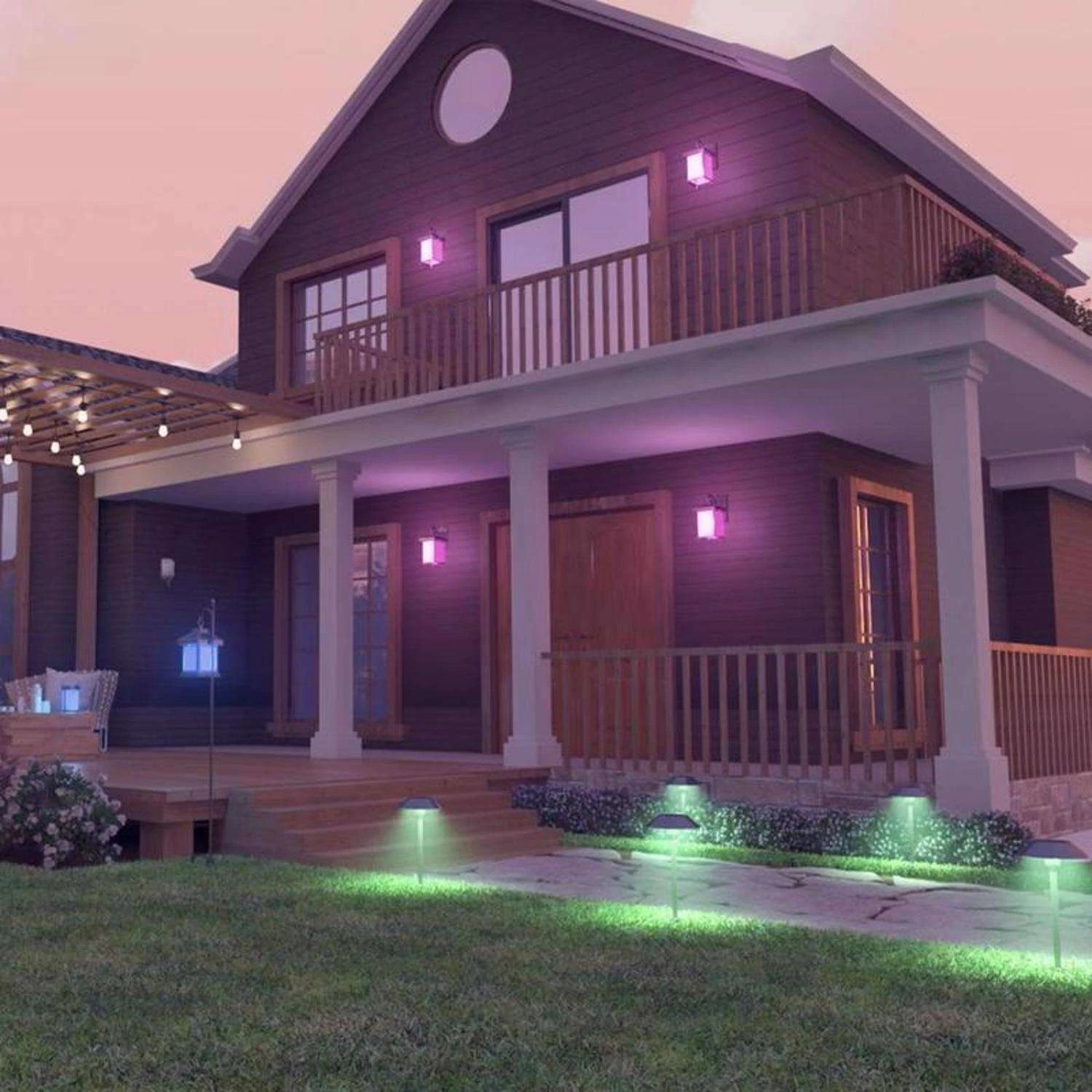 Feit OneSync Oil Rubbed Bronze Bronze Solar Powered 40 W LED Bollard Light 1 Pk - Image 5