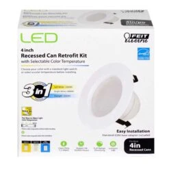 Feit LED Retrofits Gloss White 5 In. W Metal LED Retrofit Recessed Lighting 7.2 W