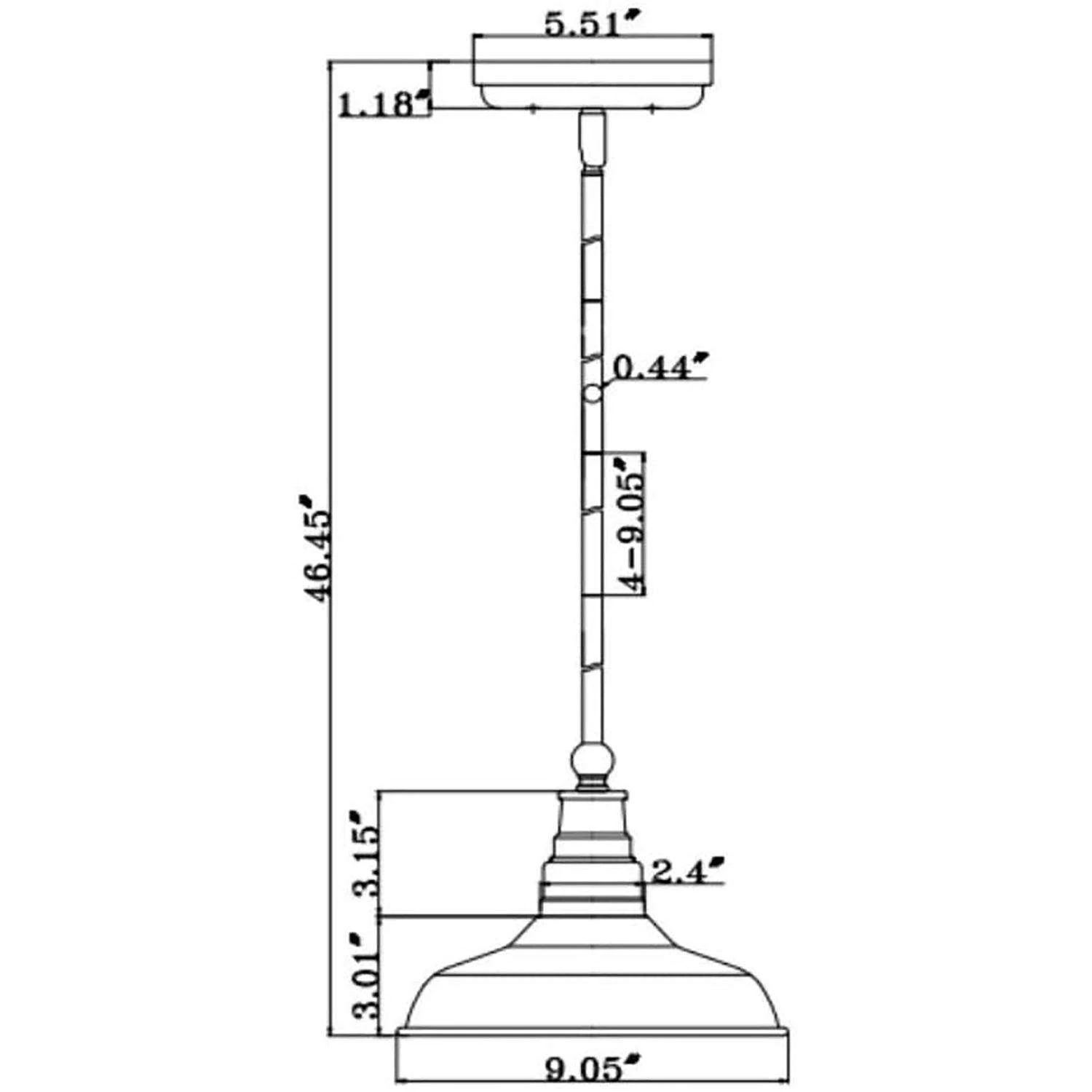 Design House Kimball Galvanized 1 Lights Mini Pendant Light - Image 3