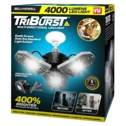 Bell & Howell TriBurst Plastic LED Standard Base Multi-directional Socket Light 1 Pk