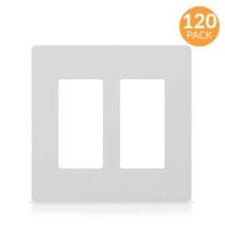 Faith White 2 Gang Thermoplastic Decorator Screwless Wall Plate 120 Pk