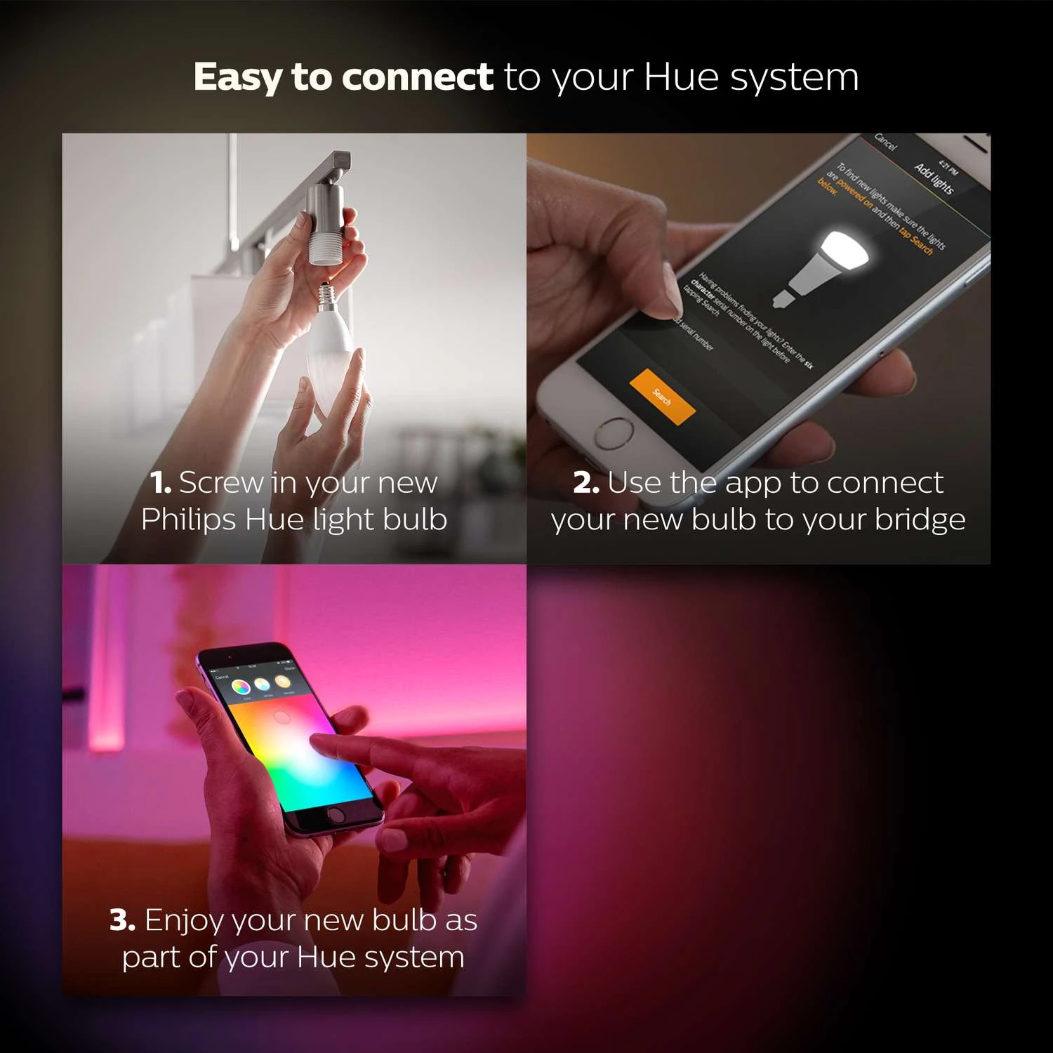 Philips Hue B39 E12 (Candelabra) LED Smart Bulb White And Color Ambiance 40 Watt Equivalence - Image 5