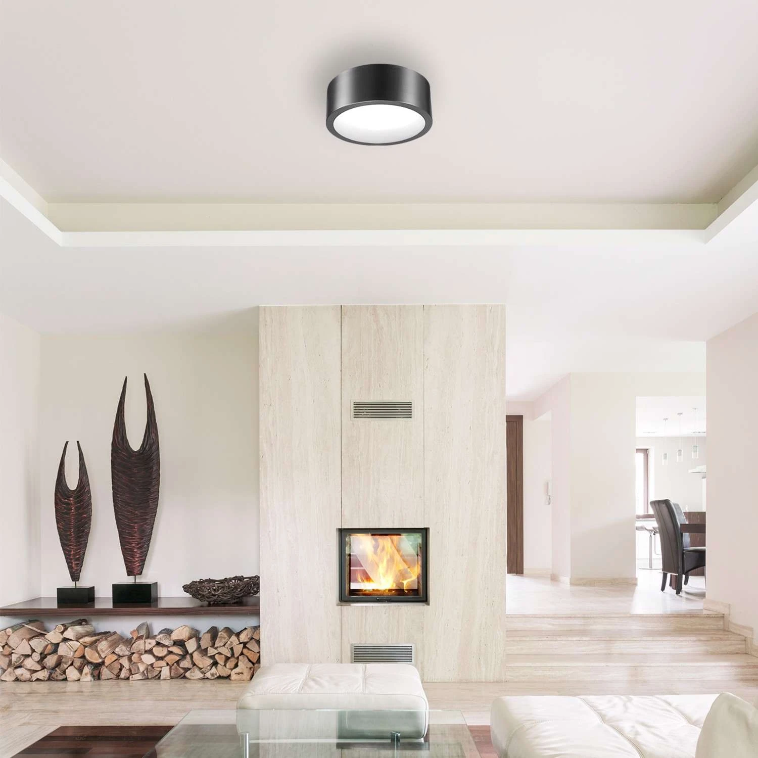 Globe Electric Edinburg 4.02 In. H X 11.03 In. W X 11.03 In. L Black Iron Ceiling Light - Image 5