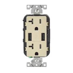 Leviton Decora 20 Amps 125 V Type A Ivory Outlet And USB Charger 5-20R 1 Pk