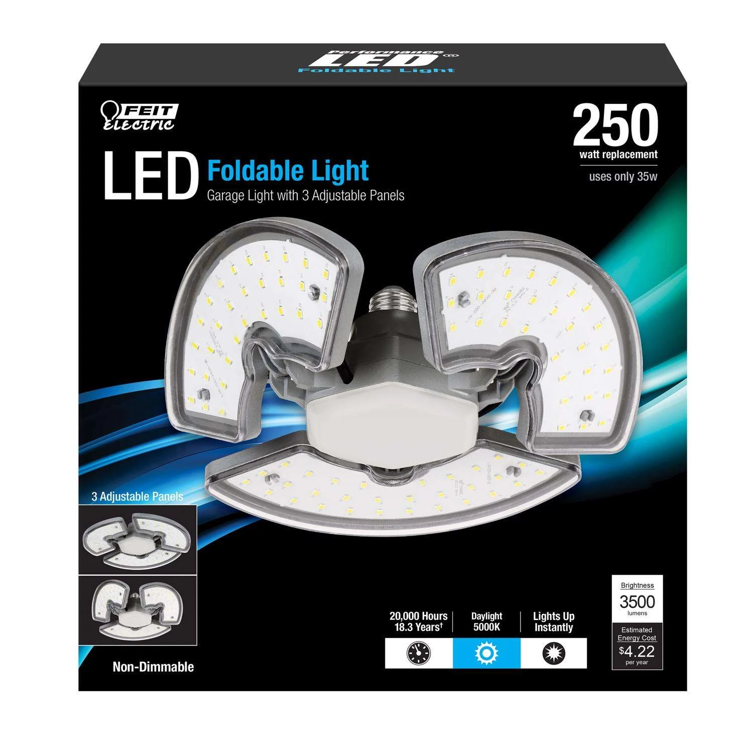 Feit LED Specialty 3.4 In. H X 9 In. W X 3.4 In. L Frost Silver LED Foldable Light