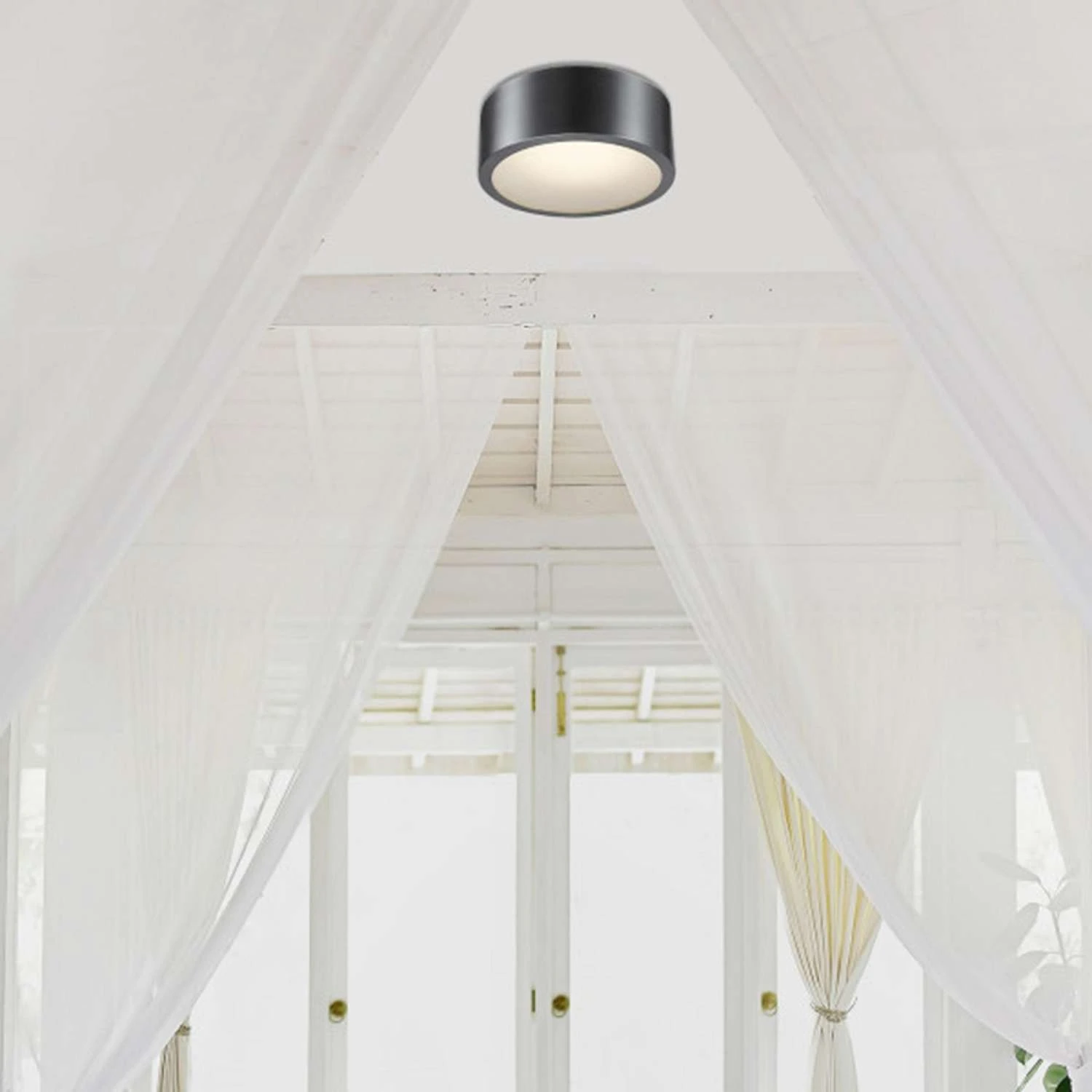 Globe Electric Edinburg 4.02 In. H X 11.03 In. W X 11.03 In. L Black Iron Ceiling Light - Image 7