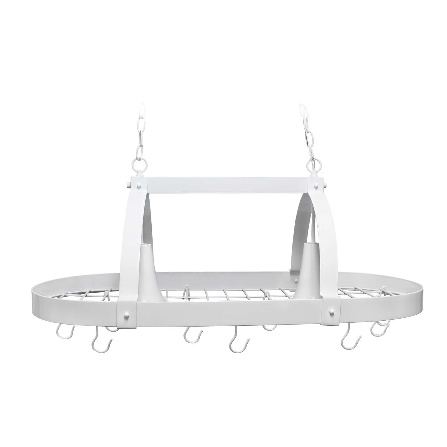 Elegant Designs 13.5 In. H X 19.25 In. W X 35.5 In. L White Ceiling Light Pot Rack