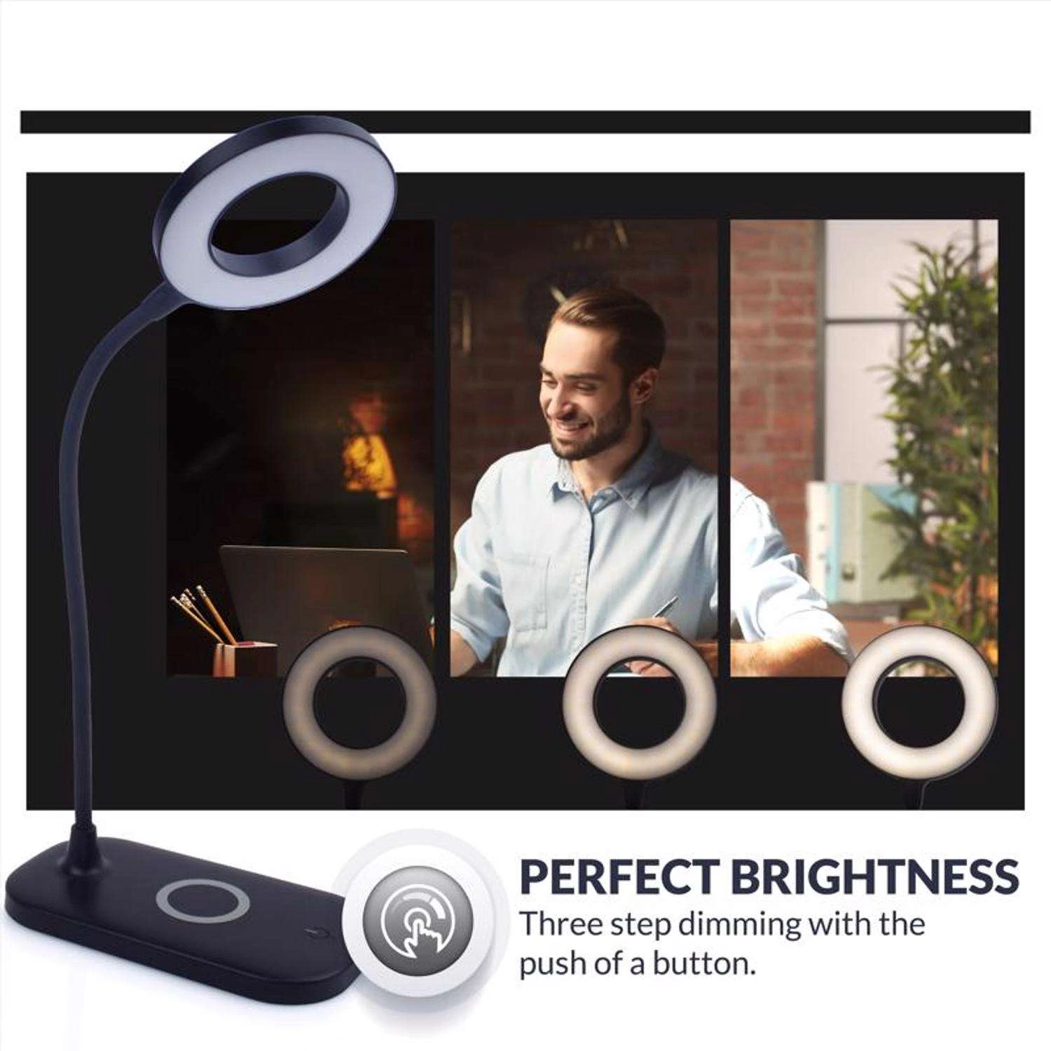 Newhouse Lighting Zlata 12 In. Black Desk Lamp - Image 3