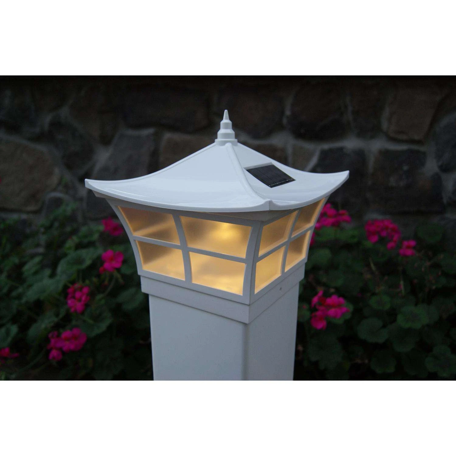 Classy Caps White Solar Powered 0.33 W LED Post Cap Light 2 Pk - Image 2