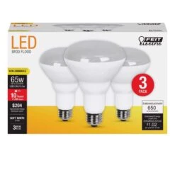 Feit LED BR30 E26 (Medium) LED Bulb Soft White 65 Watt Equivalence 3 Pk