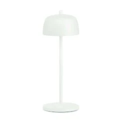 Zafferano Theta 11.8 In. Matte White Cordless Desk Lamp