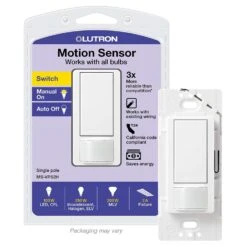 Lutron 2 Amps Single Pole Sensor Alarm/Sensor Switch White 1 Pk