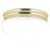 Westinghouse 4-3/4 In. H X 8-7/8 In. W X 8-7/8 In. L Polished Brass White Ceiling Light