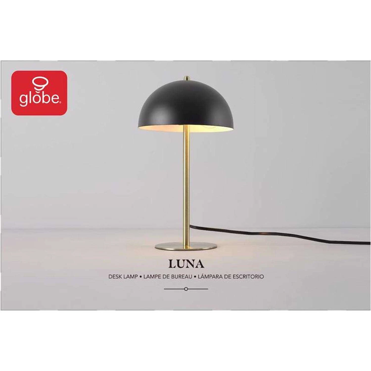 Globe Electric Luna 15 In. Matte Black Desk Lamp - Image 6