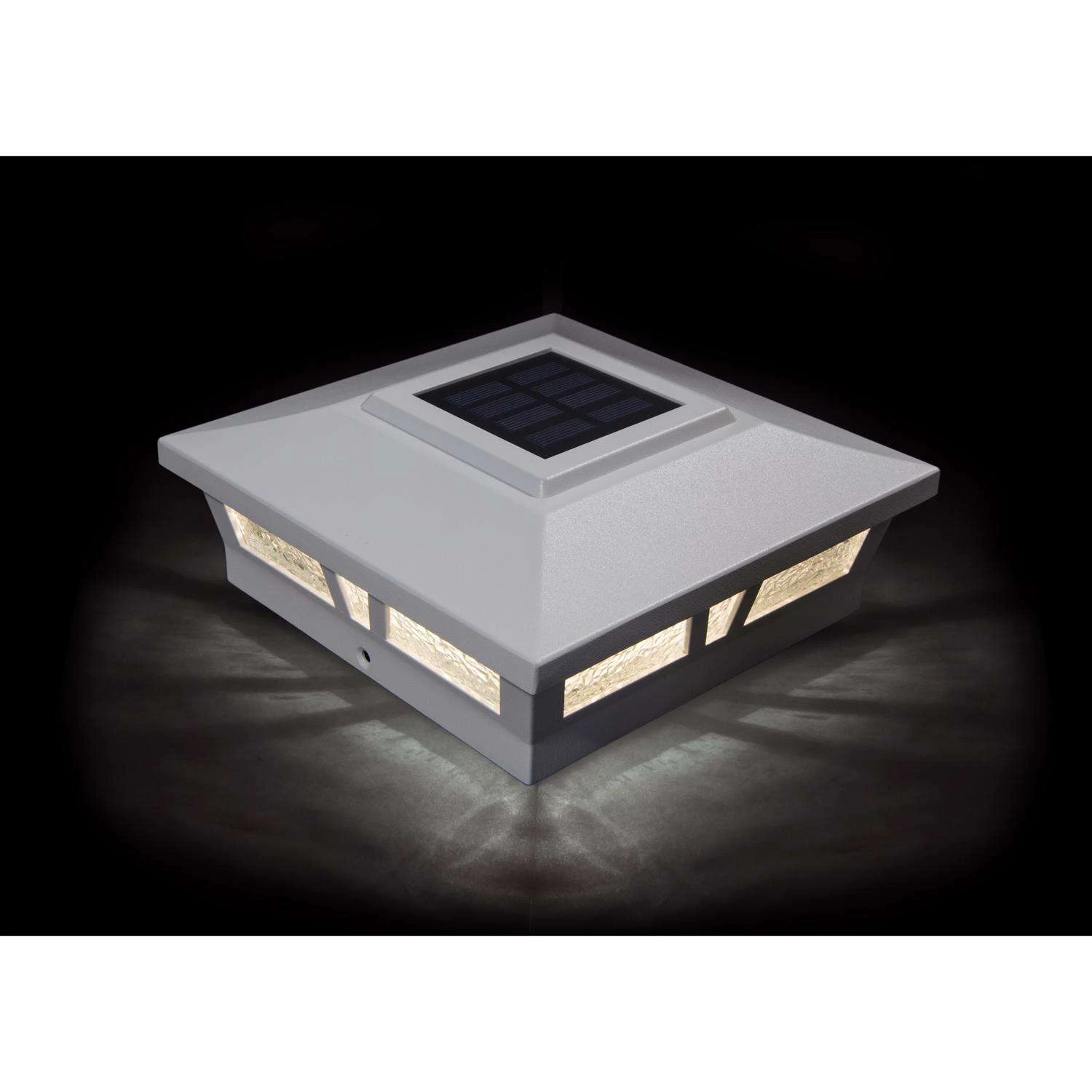 Classy Caps White Solar Powered 1 W LED Post Cap Light 2 Pk - Image 3