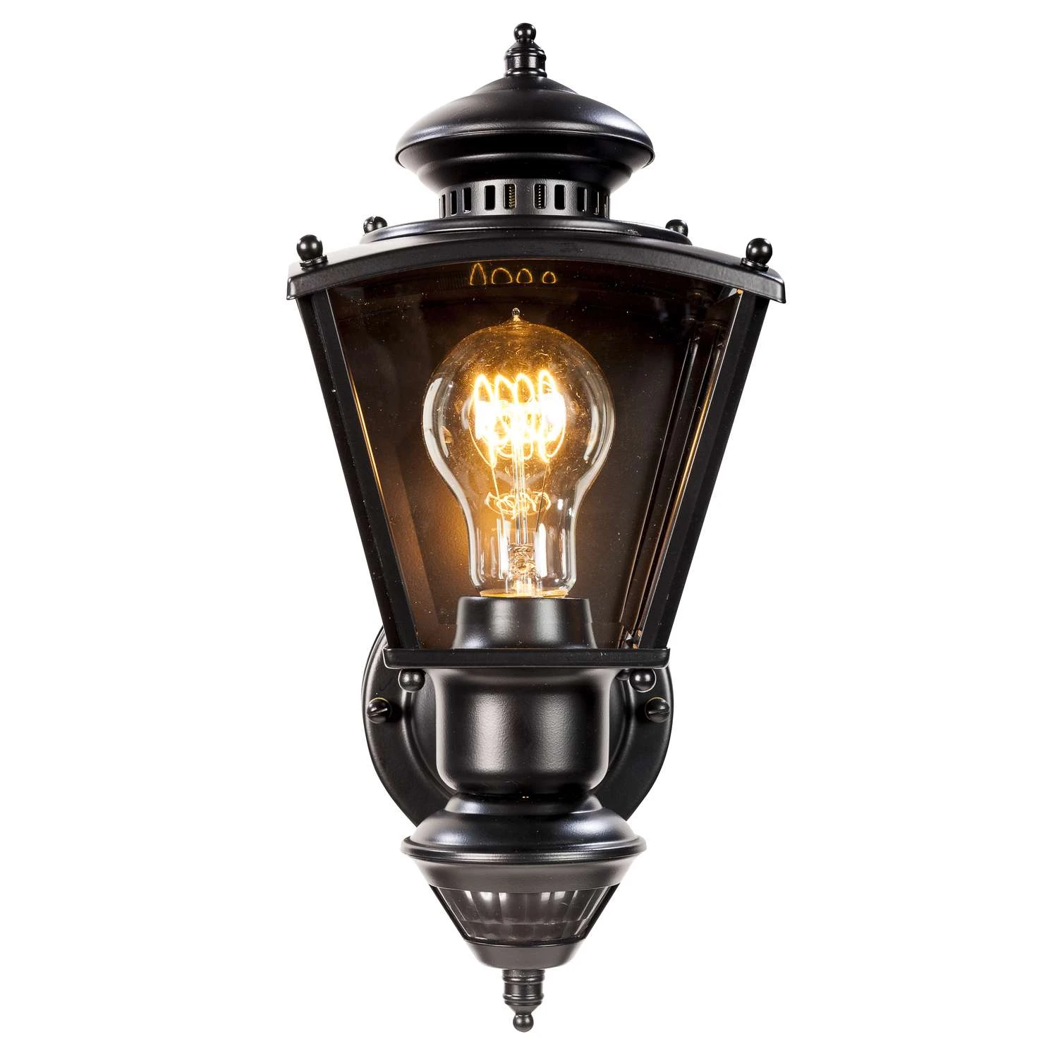 Heath Zenith Black Motion-Sensing Incandescent Wall Lantern - Image 5