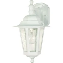Nuvo Cornerstone Textured White Switch Incandescent Lantern Fixture