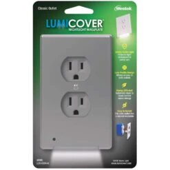 Westek LumiCover Satin Nickel 1 Gang Plastic Decorator Nightlight Wall Plate 1 Pk