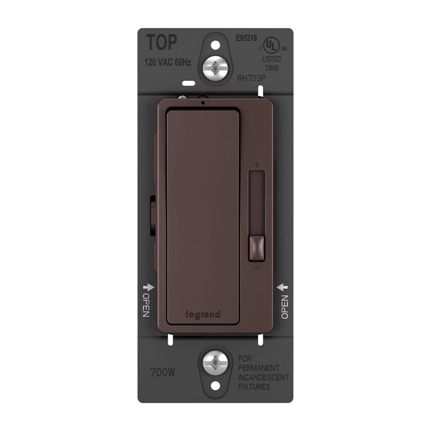 Legrand Radiant Bronze 700 W Slide Dimmer Switch 1 Pk