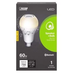 Feit LED Smart A19 E26 (Medium) LED Speaker Bulb Bright White 60 Watt Equivalence 1 Pk