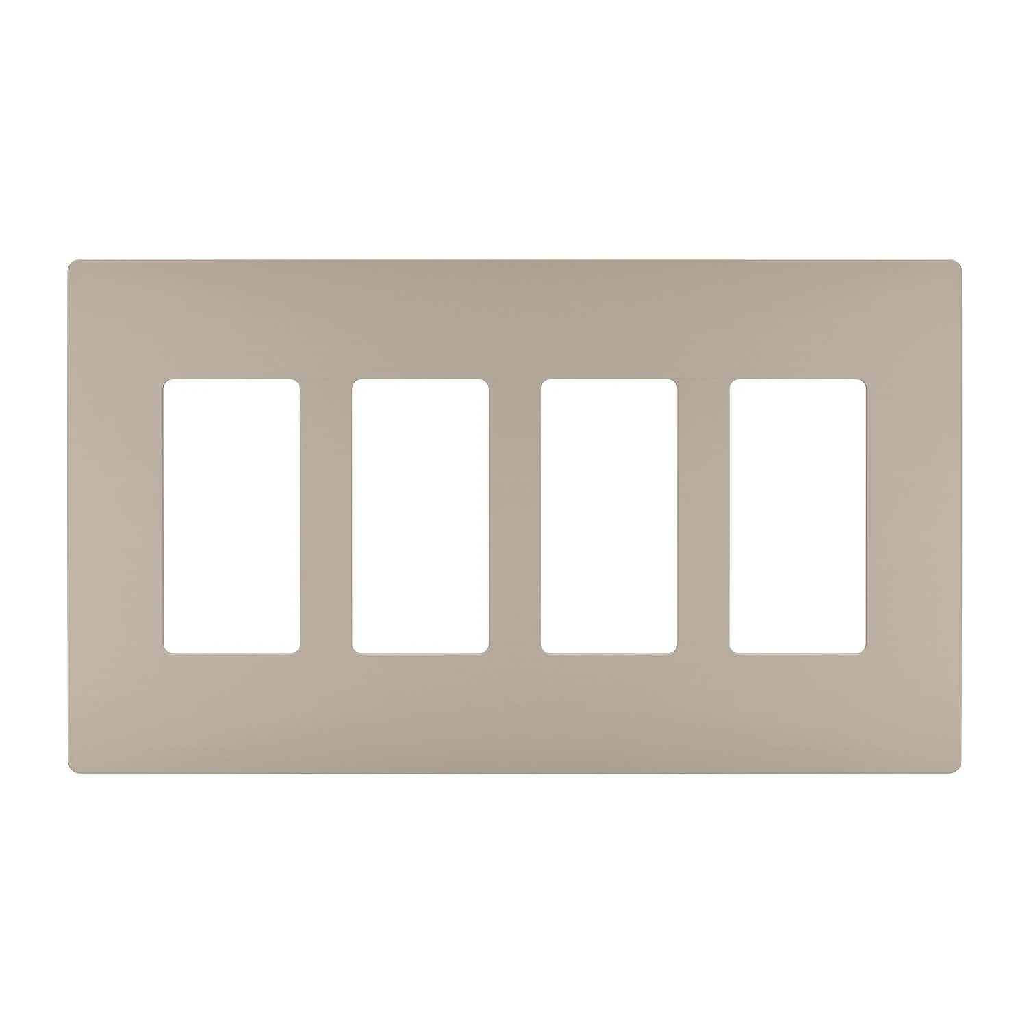 Pass & Seymour Radiant Nickel Silver 4 Gang Polycarbonate Screwless Wall Plate 1 Pk