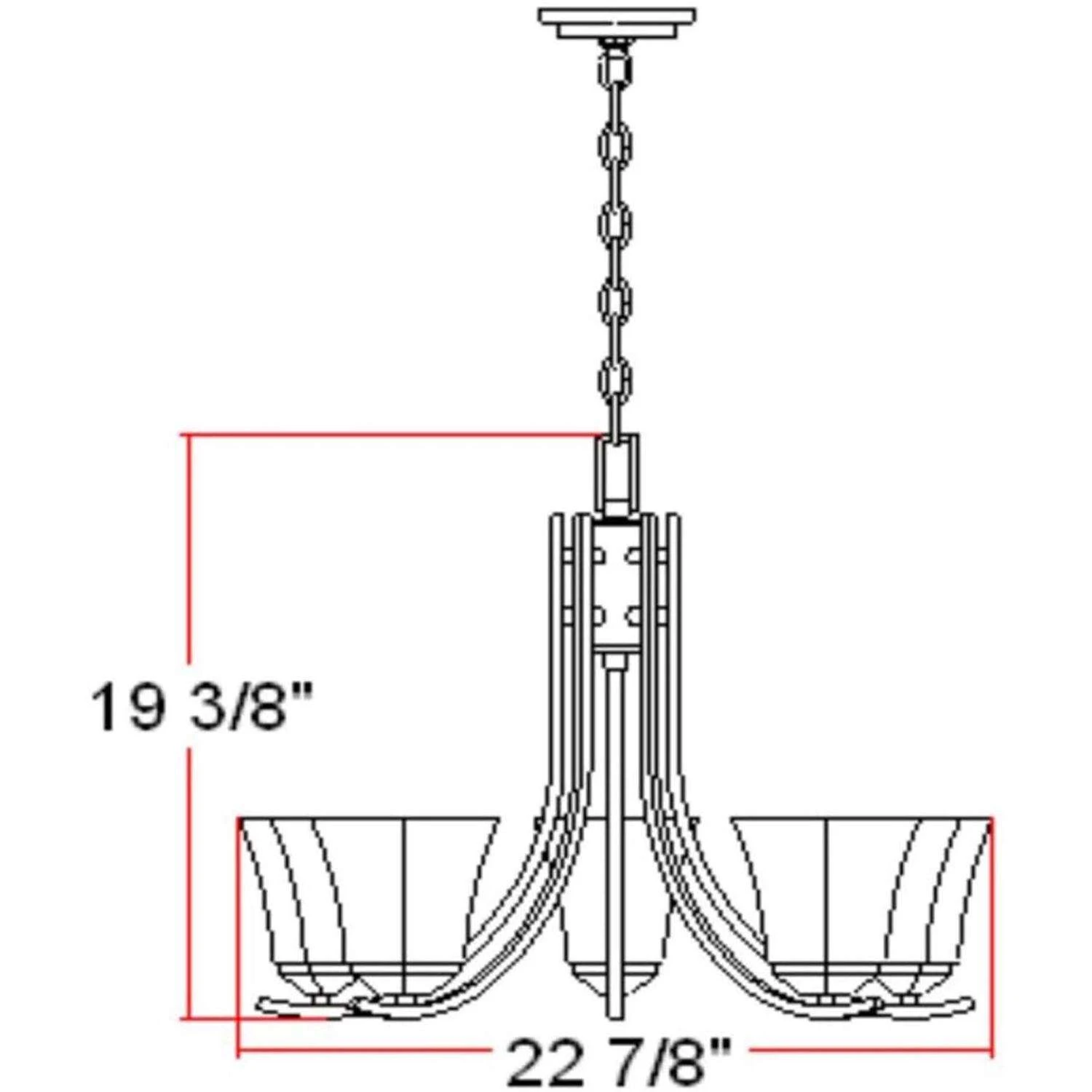 Design House Torino Satin Nickel 5 Lights Chandelier - Image 3