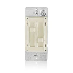 Leviton Decora SureSlide Light Almond Fan/LED Dimmer Slide Switch 1 Pk