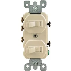 Leviton 15 Amps Single Pole Or 3-way Rocker Duplex Combination Switch Ivory 1 Pk