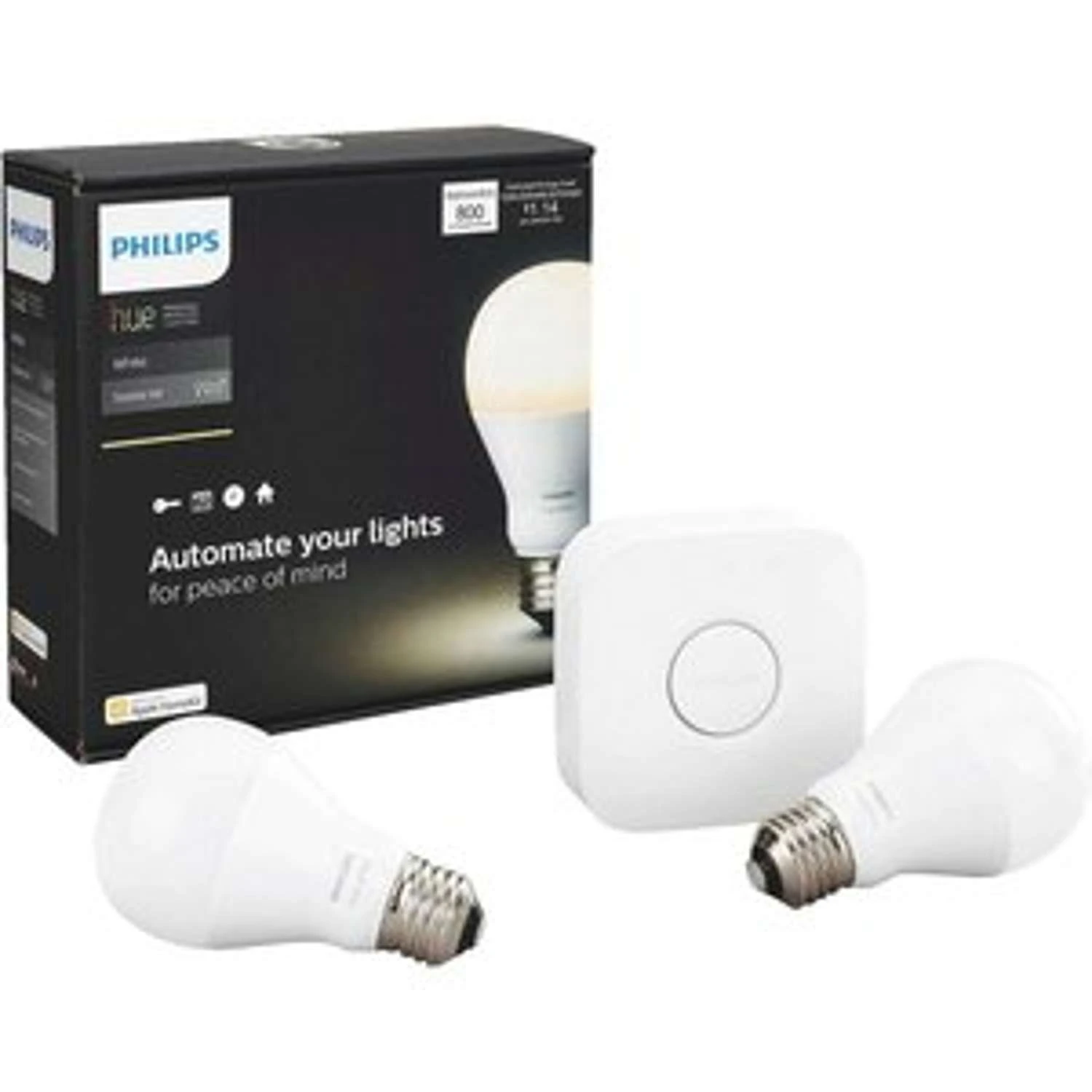 Philips Hue A19 E26 (Medium) Smart-Enabled LED Bulb Starter Kit Soft White 60 Watt Equivalence 2 Pk