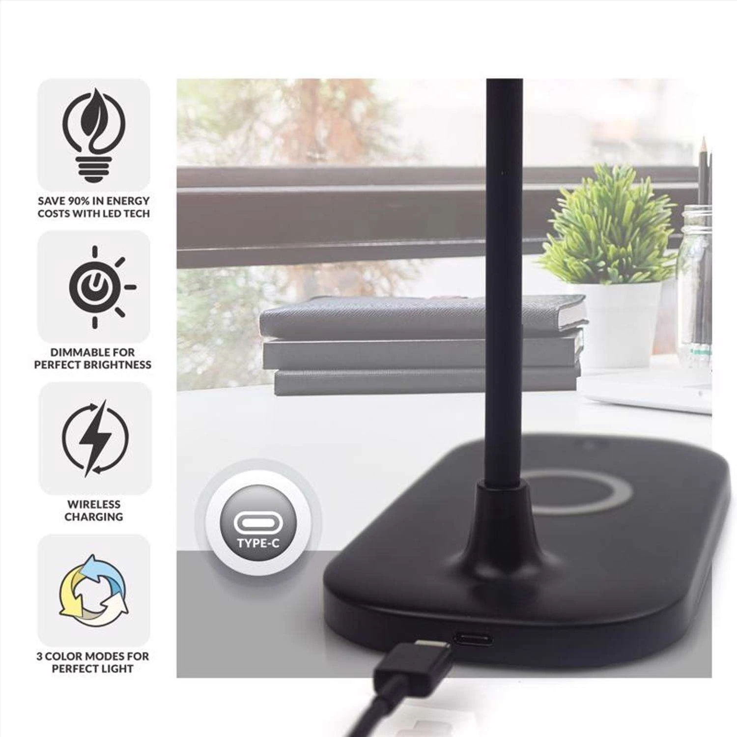 Newhouse Lighting Zlata 12 In. Black Desk Lamp - Image 4