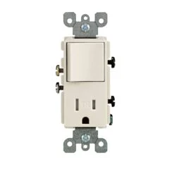 Leviton Decora 15 Amps 125 V Light Almond Combination Switch/Outlet 5-15R 1 Pk